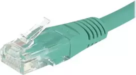 EXERTIS CONNECT Cat6 U/UTP komutacinis kabelis, 5m, žalias, RJ45, su fiksatoriaus apsauga 244750