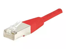 EXERTIS CONNECT Cat6 F/UTP komutacinis kabelis, raudonas, 25m, plonas įtempimo mažintuvas 853327