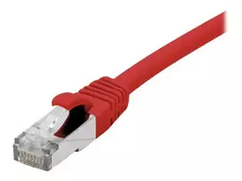 EXERTIS CONNECT Cat. 6A S/FTP komutacinis kabelis, TPE, be halogenų, GRS sertifikuotas, raudonas, 0,5 m 854520