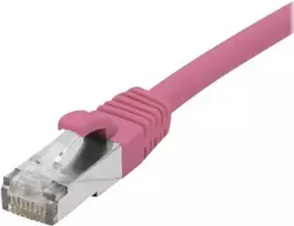 EXERTIS CONNECT S/FTP Cat 6A komutacinis kabelis, rausvas, 2,0 m, plonas snagless RJ45 854378