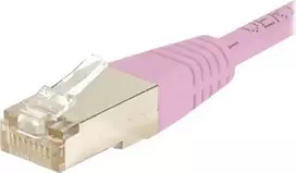 EXERTIS CONNECT CAT.6 S/FTP PiMF komutacinis kabelis, rožinis, 0,3 m, plonas snagless apsauga 854477