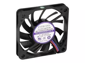 Exertis Connect Evercool 60 mm korpuso ventiliatorius - ilgaamžis, tepamas įvorės guolis, 3 kontaktų DC, juodas 910179