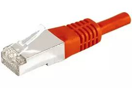 EXERTIS CONNECT Cat.6a F/UTP komutacinis kabelis, raudonas, 15 m, 10Gbps, plonas snagless apsauga 859540