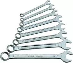 Brüder Mannesmann 8 dalių kombinuotų veržliarakčių rinkinys DIN 3113, chromo vanadžio plienas, 6-13 mm 130-08 DIN
