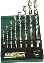 Brüder Mannesmann M54309 mūro grąžtų rinkinys, 5 vnt., 4-10 mm, su karbido antgaliais, DIN 8039