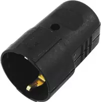 ACCESSORY Schutzkontakt Kupplung Kunststoff sw (3023620A) – Schuko lizdas, IP44, 16A, juodas