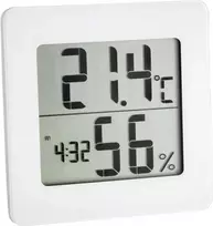 TFA DOSTMANN 30.5033.02 skaitmeninis termo-higrometras su LCD, maks./min. atmintimi, komforto zonos indikatoriumi, magnetiniu/stovo tvirtinimu, baltas