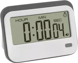 TFA Dostmann 38.2052.02 skaitmeninis laikmatis su chronometru ir žadintuvu, baltas/pilkas