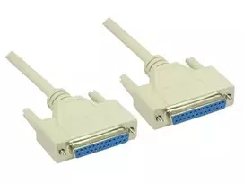 GoodConnections Null Modem laidas, DB25 moteriškas į moterišką, 3m, nikeliuotas, dvigubai ekranuotas, juodas 4030-3