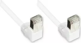 GoodConnections Cat. 5e F/UTP tinklo kabelis, baltas, 5m, 90° kampu žemyn nukreipti RJ45 jungtys 805W-050WI