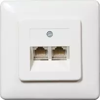 SHIVERPEAKS ISDN sieninė rozetė, 2 x RJ45 lizdai, įleidžiama, perjungiamas terminavimo rezistorius, balta 69989