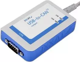 IXXAT USB-to-CAN V2 compact sąsaja, galvaninė izoliacija, 1x CAN/CAN FD, USB 2.0, D-Sub 9 1.01.0281.12001