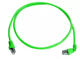 Telegärtner MP8 FS 500 Cat.6a SFTP komutacinis kabelis, RJ45 į RJ45, 2m, žalias, 90° jungtys, be halogenų L00001A0156