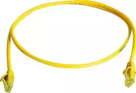 Telegärtner 100008205 RJ45 komutacinis kabelis, CAT 5e, 1,0 m, geltonas, U/UTP, LSZH, su apsauga nuo perlenkimo