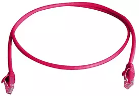 Telegärtner 100009033 RJ45 komutacinis kabelis, CAT 6, 10,0 m, raudonas, atsparus ugniai, su apsauga nuo sulenkimų