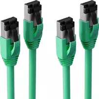 S CONN maximum connectivity BASIC-S Cat. 8.1 F/FTP PIMF LSZH komutacinis kabelis, žalias, 1,0 m, 2 vnt. SC08-41023-2