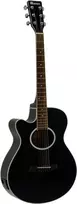 DIMAVERY AW-400 kairiarankė dreadnought akustinė gitara, juoda 26235090
