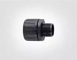 HellermannTyton HG25-S-M25 PA66 BK 10 tiesusis jungtis, M25 sriegis, 25 mm gofruotam vamzdžiui, juoda