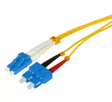Tecline HD vienmodis OS2 optinis pataisos kabelis LC Duplex į SC Duplex, 9/125 µm, geltonas, 3 m 799LS03