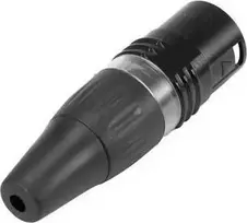 HICON HI-X5CM-B 5 kontaktų XLR kištukas, litavimo prijungimas, cinko lydinio korpusas, juodas 30200514