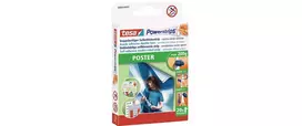 tesa 58003 Powerstrips plakatų klijavimo juostelės, 60 vnt., baltos, tvirtinimas nepažeidžiant paviršiaus