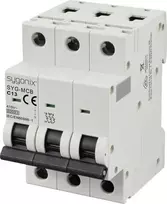 Sygonix SY-6441082 3 polių automatinis mini grandinės pertraukiklis, C charakteristika, 13 A, 415 V AC, 6 kA