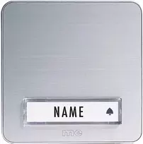 M-E MODERN-ELECTRONICS KTA-1 A/S įleidžiamas skambučio mygtukas, 1 mygtukas, nerūdijantis plienas, sidabrinis, 12 V/1 A, LED apšvietimas, IP44