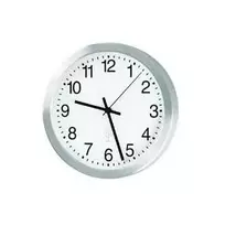PEWETA radijo bangomis valdomas aliuminio sieninis laikrodis, 40 cm skersmens, sidabrinis (51.017.415)
