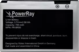 PowerRay PR-616-0728 akumuliatorius, skirta iPhone 5S, 1560 mAh, Li-Po, didmeninė pakuotė