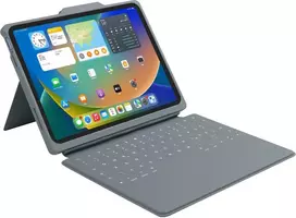 B2Bworkplace Smart Rugged klaviatūros dėklas su Smart Connector iPad 11 (2025) ir 10.9 (2022), pilkas/permatomas, QWERTZ
