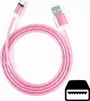 CYOO Flow Light Micro USB įkrovimo kabelis 1 m, rožinis, su tekančios šviesos efektu CY121350