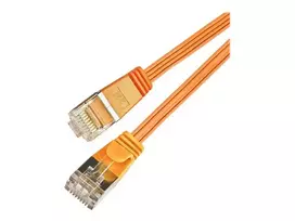 Wirewin Cat6 U/FTP plokščias plonas Ethernet tinklo kabelis, oranžinis, 15 m PKW-STP-SLIM-KAT6 15.0 OR