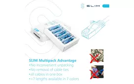 Wirewin SLIM-LS-K6A 2.0 60 Cat6A U/FTP plonas Ethernet tinklo kabelis, 2m, pilkas, 60 vnt. paketas