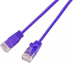 Wirewin SLIM KAT6A 10 Gigabit Light tinklo kabelis, apvalus, U/UTP, Ø 3.6 mm, violetinės spalvos (SLIM-L-UU-K6A 5.0 VT)