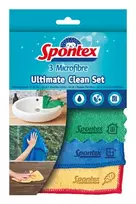 Spontex Ultimate Clean mikropluošto šluostės, 3 dalių rinkinys, 32 x 32 cm, įvairių spalvų 19790991