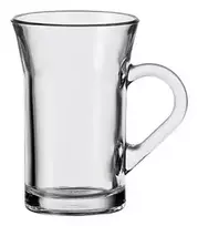 Esmeyer Montana CYLON arbatos stiklinė su rankena, 200 ml, galima plauti indaplovėje, 115 mm aukščio, 6 vienetų rinkinys (410-828)