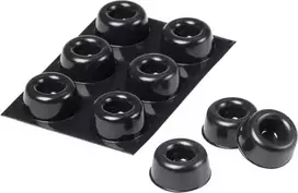 3M SJ 5009 MPBB lipnios apvalios apsauginės kojelės, juodos, 22,3 mm skersmens x 10,1 mm aukščio, 6 vnt.