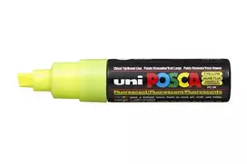 POSCA PC-8K J Fluo neoninės geltonos spalvos pigmentinis markeris, 8,0 mm kaltinio antgalio, 1 vnt.