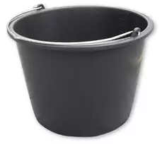 Bradas KTW20 statybinis kibiras 20 L PVC juodas apvalus su metaline rankena ir tūrio skale