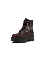 TIMBERLAND Suvarstomieji kulkšnis dengiantys batai burgundiško vyno spalva / sidabrinė