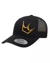 PEATY S PUBWEAR TRUCKER CAP - CROWN - BLACK/GOLD (PPW-26-TRUC-CRWN-BK/GL)