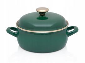 Emaliuotas puodas Metalac 2,9 l, 20 cm, tamsiai žalias