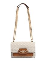 MICHAEL Michael Kors Rankinė ant peties nebalintos drobės spalva / ruda (konjako) / pilka