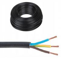Juodas elektrinis apvalus laidas 3x1,5mm², 25m, H03vv-f Omy