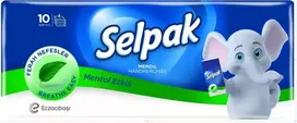 Vienkartinės nosinaitės SELPAK Menthol, 4 sluoksnių,10x10vnt
