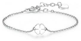 Sagapo Steel bracelet with four-leaf clover Click SCK10