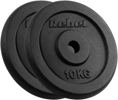 Ketaus svarelių rinkinys 2x10kg, skylė 31mm, klasikinė plokštė, REBEL ACTIVE