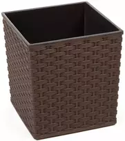 Gėlių vazonas Lamela Juka iš rotango, 250 x 250 x 260 mm, tamsiai rudos spalvos