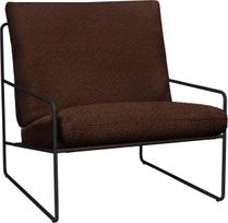Ferm Living Sodo krėslas Desert Pure Bouclé, rudas, su tamsiu rėmu