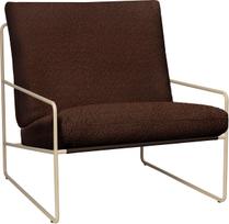 Ferm Living Sodo krėslas Desert Pure Bouclé, rudas, su šviesiu rėmu